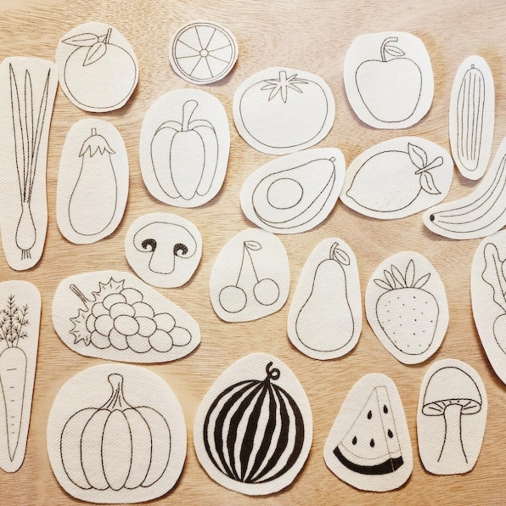 Fruit and Vegetable Stick and Stitch